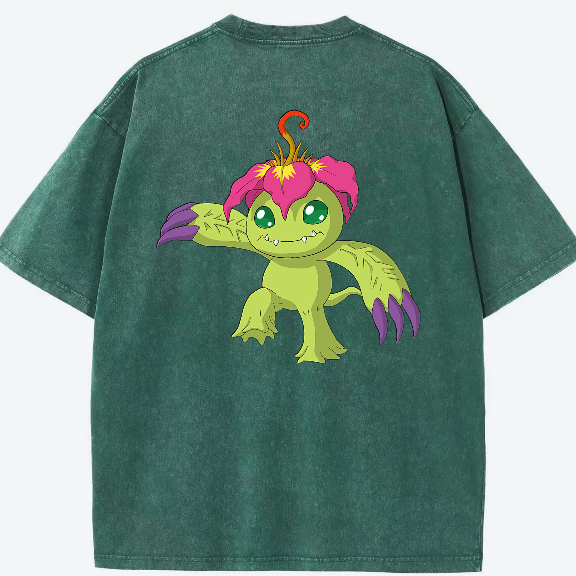 （画像用） Digimon デジタルモンスター/デジモン 綿100% ヴィンテージ風 半袖Tシャツ（背面プリント）
